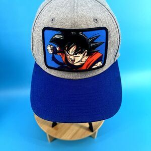 Bioworld Elite Flex Dragon Ball Z Goku Patch Snapback Hat Blue Cap